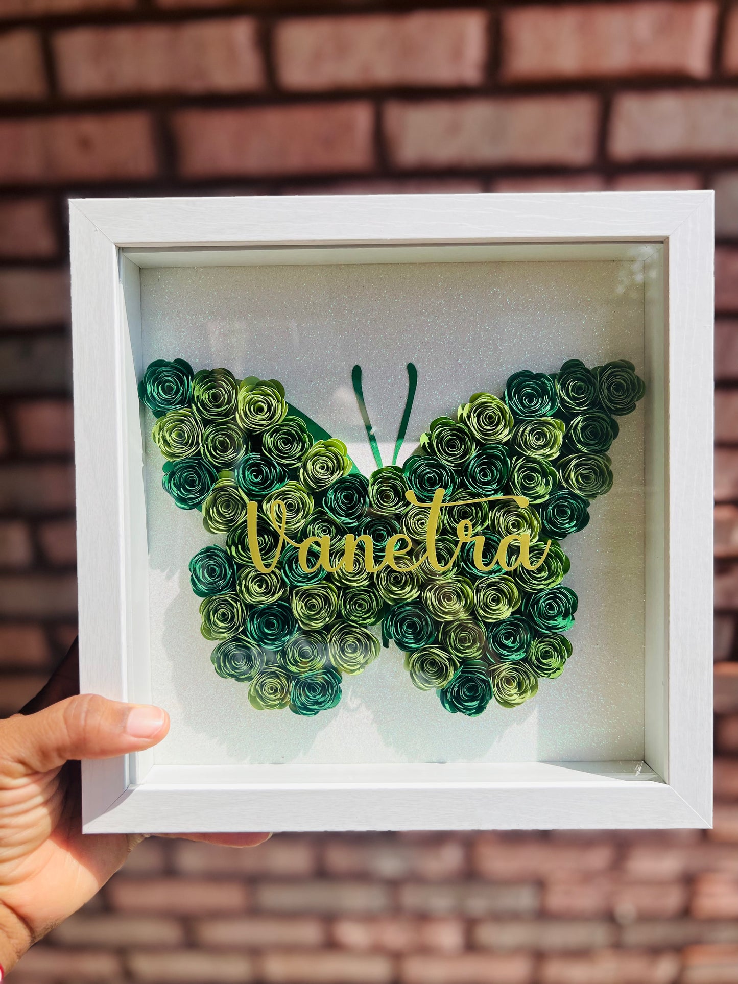 9x9 Custom Paper Flower Shadowbox