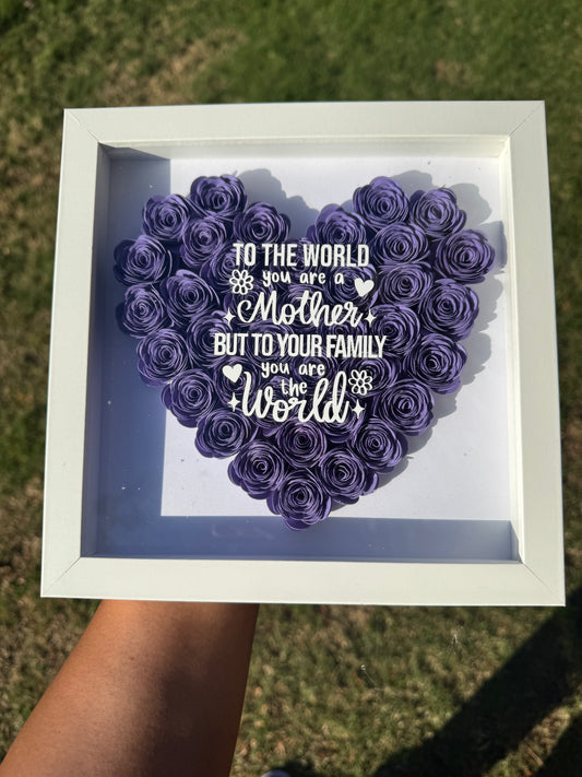9x9 Custom Paper Flower Shadowbox