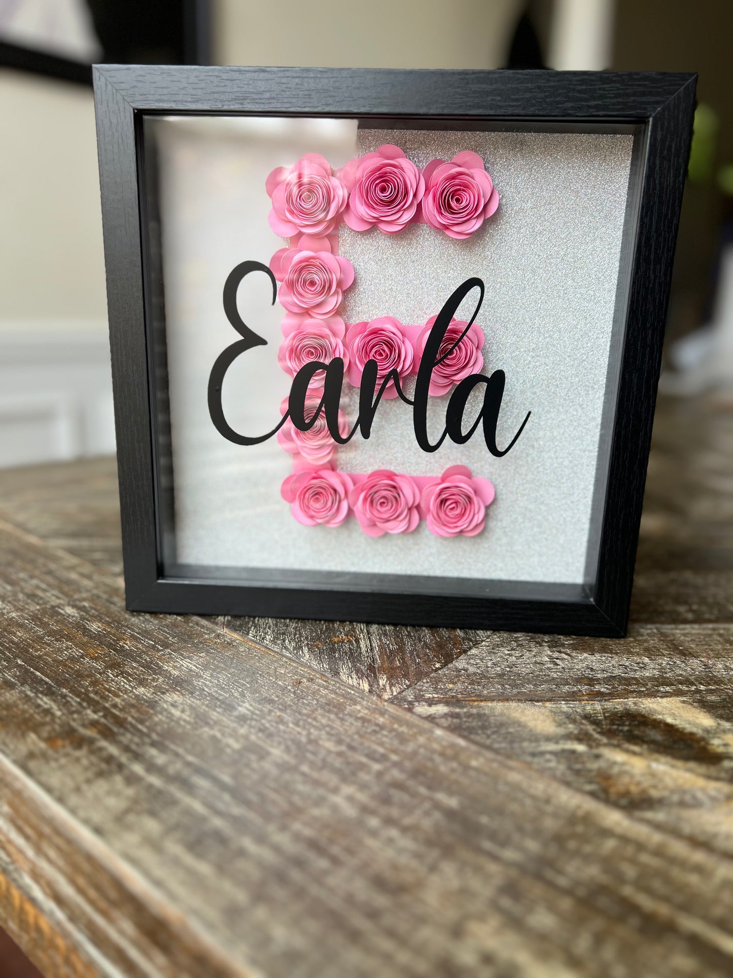 9x9 Custom Paper Flower Shadowbox