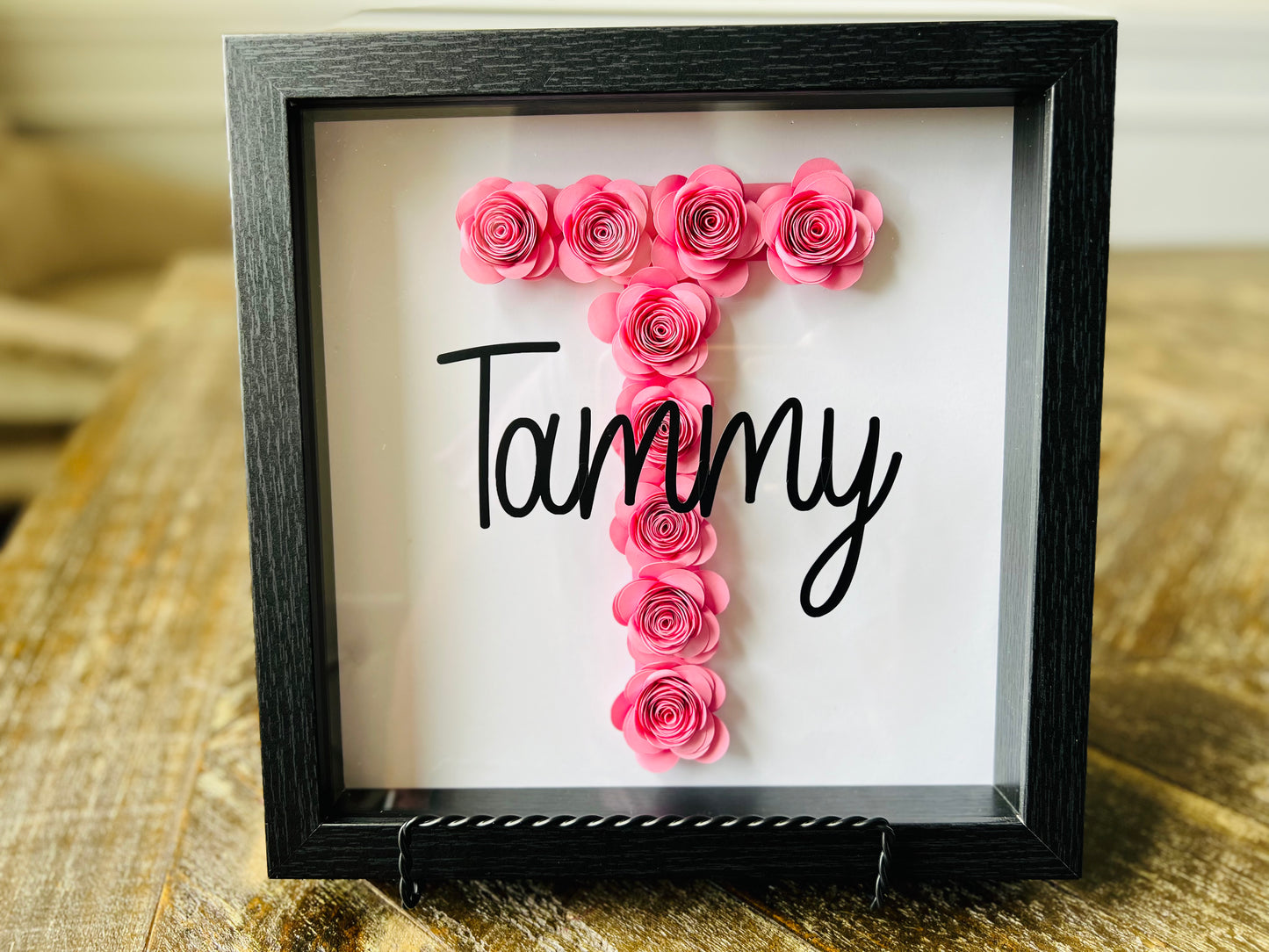 9x9 Custom Paper Flower Shadowbox