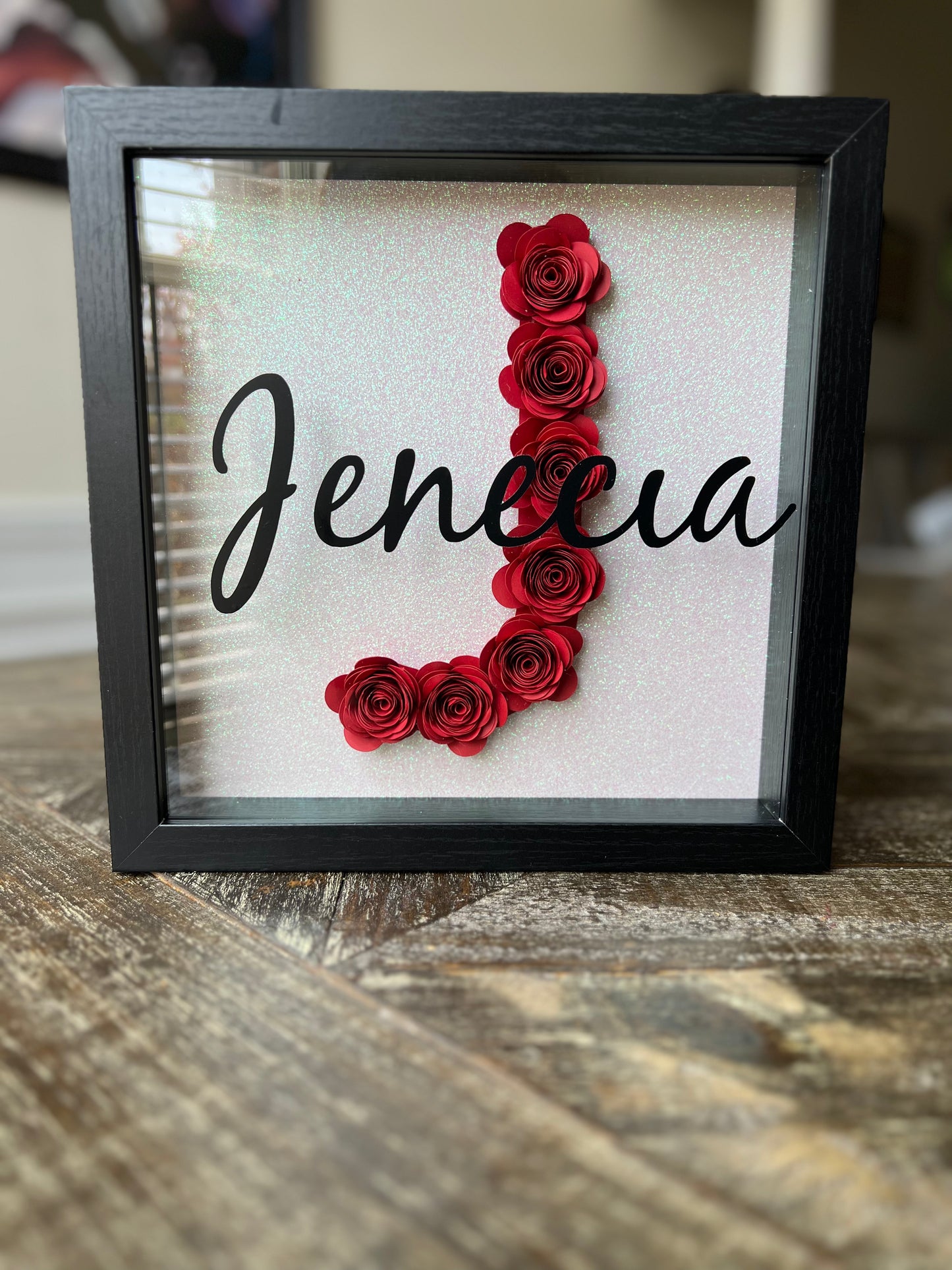 9x9 Custom Paper Flower Shadowbox