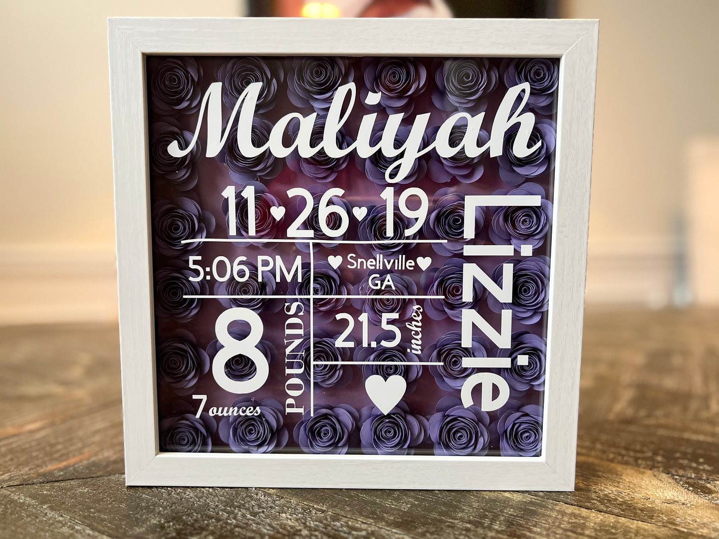 9x9 Custom Paper Flower Shadowbox