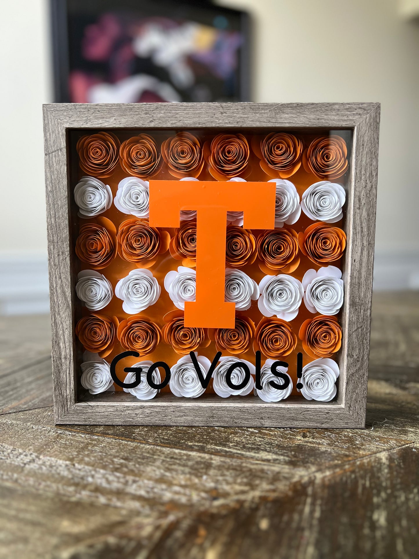 9x9 Custom Paper Flower Shadowbox